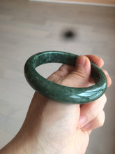 Load image into Gallery viewer, 58mm Certified Type A 100% Natural spinach green/black Jadeite Jade bangle S41-9254
