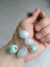 Load image into Gallery viewer, Type A 100% Natural  green/purple Jadeite Jade LuluTong (Every road is smooth) pendant M79
