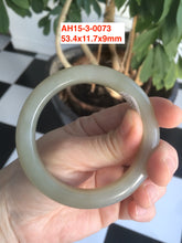 Load image into Gallery viewer, 50-54mm Certified 100% Natural light green/gray nephrite Hetian Jade bangle group2 HT15
