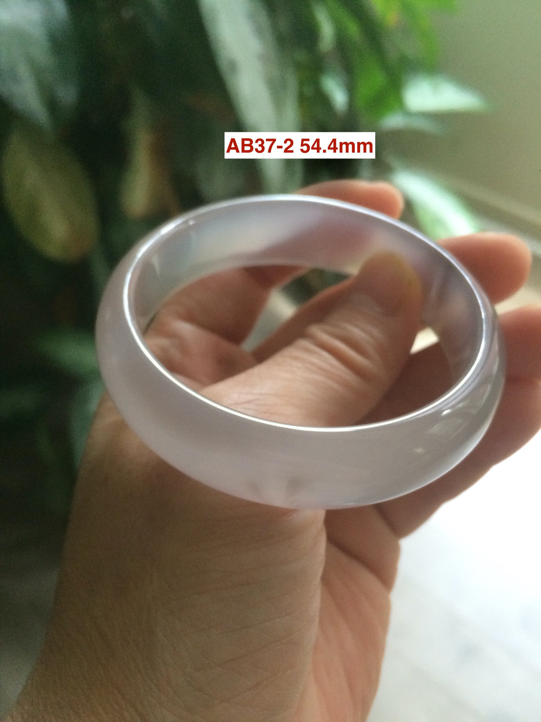 100% natural icy clear agate bangle group AB37