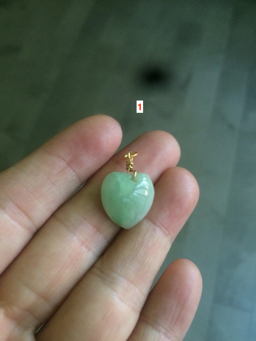 Type A 100% Natural light green/white Jadeite Jade Buddha in my heart Pendant AX34