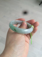 Load image into Gallery viewer, 51mm 100% natural Type A green oval jadeite jade bangle U72-1523
