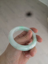 Load image into Gallery viewer, 52.5mm Certified Type A 100% Natural sunny green/white Jadeite Jade bangle R84-14548
