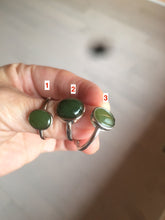 Load image into Gallery viewer, 100% Natural dark green nephrite (碧玉) Hetian Jade ring HT66 (adjustable size)
