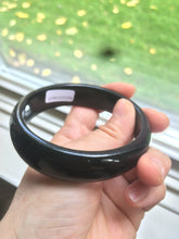 Load image into Gallery viewer, 60.2mm 100% Natural dark green/black nephrite Hetian Jade bangle A56-4635 卖了
