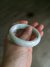 Load image into Gallery viewer, 53.5mm certified 100% natural Type A sunny green/white jadeite jade bangle X98-3760
