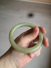 Load image into Gallery viewer, 59mm 100% Natural yellow/brown round cut Hetian nephrite Jade bangle HF5
