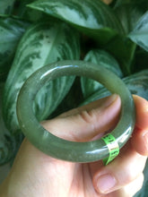 Load image into Gallery viewer, 51.3mm Certified 100% Natural oily dark green nephrite Hetian Jade bangle N80-6570
