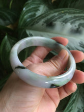 Load image into Gallery viewer, 58.6mm certified type A 100% Natural green/brown/purple/gray Jadeite Jade bangle F103
