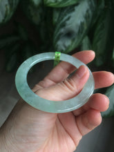 Load image into Gallery viewer, 52mm Certified Type A 100% Natural super watery green flat style Jadeite bangle L110-0036
