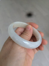 Load image into Gallery viewer, 49.5mm Type A 100% Natural icy light yellow/white oval Jadeite Jade bangle AD56-6670
