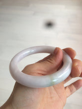 Load image into Gallery viewer, 55mm 100% natural Type A light purple/white round cut  jadeite jade bangle Z109
