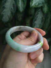 Load image into Gallery viewer, 51mm Certified Type A 100% Natural sunny green/black oval Jadeite Jade bangle AJ9-5097
