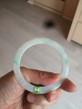 Load image into Gallery viewer, 54mm certified Type A 100% Natural sunny green/white thin Jadeite bangle AH50-1452
