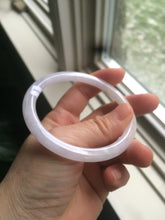 Load image into Gallery viewer, 57.4mm Certified type A 100% Natural icy purple/white/yellow round cut slim Jadeite Jade bangle AE3-5269
