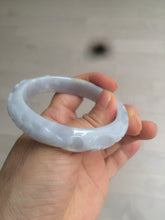 Load image into Gallery viewer, 51mm Certified Type A 100% Natural light purple white vintage style Jadeite Jade oval bangle AM38-0157
