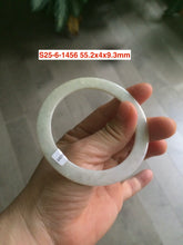 Load image into Gallery viewer, 52-55mm Certified Type A 100% Natural light green/white flat style Jadeite bangle group S25
