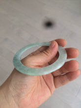 Load image into Gallery viewer, 55mm type A 100% Natural light green thin flat style Jadeite Jade bangle AQ59
