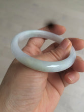 Load image into Gallery viewer, 54.9mm certified type A 100% Natural white green jadeite jade bangle AQ9-4205
