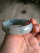 Load image into Gallery viewer, 51.5mm certified 100% natural Type A green/yellow oval jadeite jade bangle S30-1037
