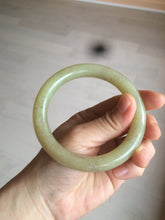 Load image into Gallery viewer, 59mm 100% Natural yellow/brown round cut Hetian nephrite Jade bangle HF5
