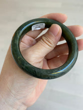 Load image into Gallery viewer, 100% Natural 52.7mm dark green nephrite Hetian Jade (和田碧玉) bangle HT49-0128
