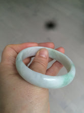 Load image into Gallery viewer, 53.5mm certified 100% natural Type A sunny green/white jadeite jade bangle X98-3760
