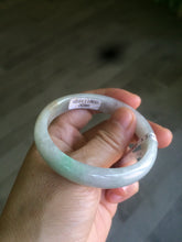 Load image into Gallery viewer, 50.5mm Certified Type A 100% Natural sunny green/white Oval Jadeite Jade bangle F115-0086
