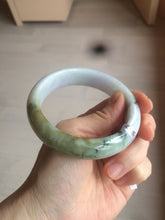 Load image into Gallery viewer, Sale! 58.6 mm certificated Type A 100% Natural green/light purple/brown(福禄寿) Jadeite Jadeite Jade bangle Q97-7814
