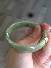 Load image into Gallery viewer, 52.5mm  certified Type A 100% Natural green/yellow thin Jadeite Jade bangle F79-3803
