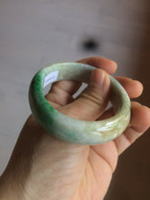 Load image into Gallery viewer, 51mm Certified Type A 100% Natural sunny green brown Jadeite Jade oval bangle AD68-2163
