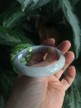 Load image into Gallery viewer, 54.3mm certifed 100% natural certified watery light green/white jadeite jade bangle Q88-7697
