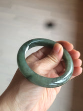 Load image into Gallery viewer, 55mm certified type A 100% Natural watery dark green Jadeite Jade bangle AT27-9779
