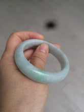 Load image into Gallery viewer, 51.3mm Type A 100% Natural green light Jadeite Jade oval bangle AM16
