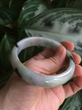 Load image into Gallery viewer, 58.6mm certified type A 100% Natural green/brown/purple/gray Jadeite Jade bangle F103
