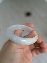 Load image into Gallery viewer, 49.5mm Type A 100% Natural icy light yellow/white oval Jadeite Jade bangle AD56-6670
