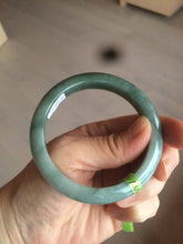 Load image into Gallery viewer, 54.6mm certified type A 100% Natural dark green/brown Jadeite Jade bangle Z87-7247
