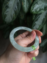 Load image into Gallery viewer, 52mm Certified Type A 100% Natural super watery green flat style Jadeite bangle L110-0036
