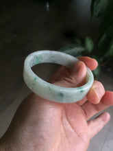 Load image into Gallery viewer, 50.5mm Certified type A 100% Natural sunny green/purple Jadeite Jade bangle L102-7278
