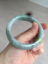 Load image into Gallery viewer, 57.9mm Certified Type A 100% Natural sunny green/dark green/black Jadeite Jade bangle  AJ41-0082
