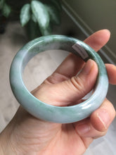 Load image into Gallery viewer, 57.5mm Certified Type A 100% Natural green/white Jadeite Jade bangle R59-1301
