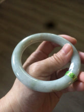 Load image into Gallery viewer, 58.8mm certified 100% natural type A light green/white/gray Chubby round cut jadeite jade bangle Q25-3074
