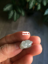 Load image into Gallery viewer, Type A 100% Natural light green/white Jadeite Jade 3D little piggy pendant Add on item! Not sale individually. AB piggy
