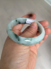 Load image into Gallery viewer, 52mm 100% natural certified  green green/white oval jadeite jade bangle AB32-5304
