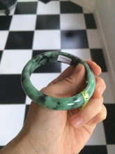 Load image into Gallery viewer, 57.7mm Certified Type A 100% Natural green Jadeite Jade bangle N74-9582
