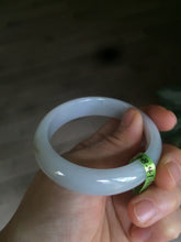 Load image into Gallery viewer, 51.5mm Certified Type A 100% Natural light green/yellow jadeite jade bangle A58-2868
