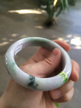 Load image into Gallery viewer, 57.4mm certified Type A 100% Natural green/purple Jadeite Jade bangle AE6-6198
