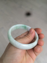 Load image into Gallery viewer, 53.5mm certified 100% natural Type A sunny green/white jadeite jade bangle X98-3760
