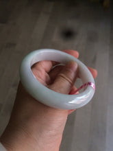 Load image into Gallery viewer, 57mm certified type A 100% Natural white green jadeite jade bangle AD52-9288
