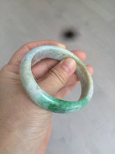 Load image into Gallery viewer, 51mm Certified Type A 100% Natural sunny green brown Jadeite Jade oval bangle AD68-2163
